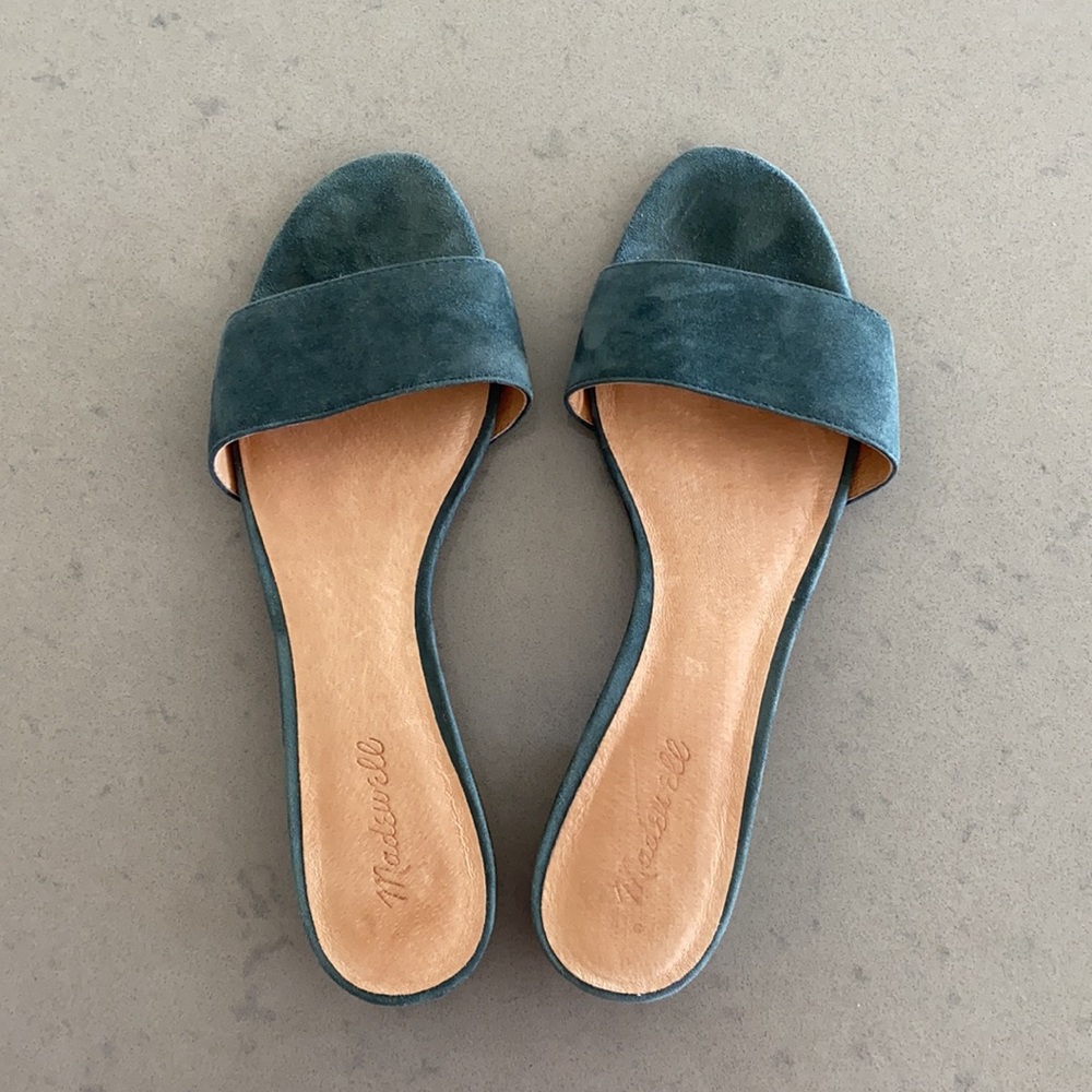Madewell Teal Suede Sandals